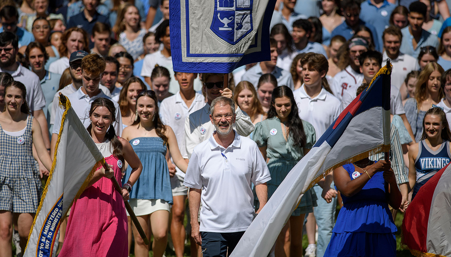 Dr. Briggs marching at Mountain Day